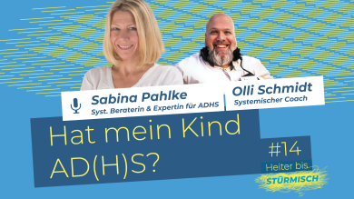 
		zu sehen sind AD(H)S Expertin Sabina Pahlke und Podcast-Host Oliver Schmidt
	